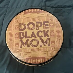 Dope Black Mom Round Leatherette Box - Brown & Tan